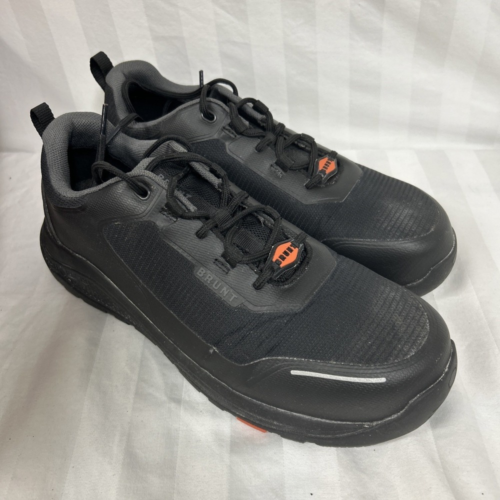 Brunt Rivas Low Comp Toe Work Shoes Black 4" Slip Resistant Mens Sz 9
